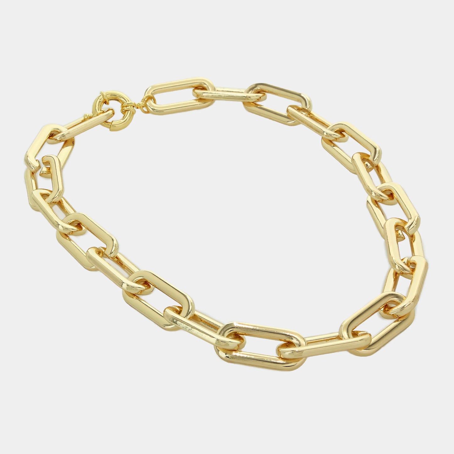 Gold Oversized Paperclip Necklace