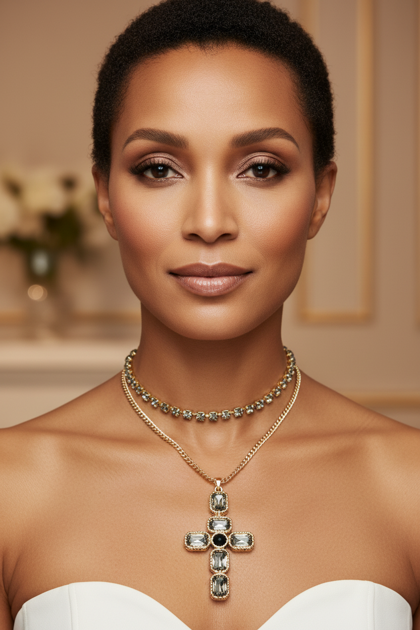Divine Cross Necklace – Lifestyle Model Shot